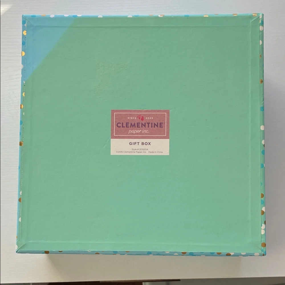 Clementine Blue and Gold White Polka Dot Party Gift Box With 4 Mini Boxes